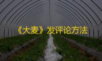 《大麦》发评论方法